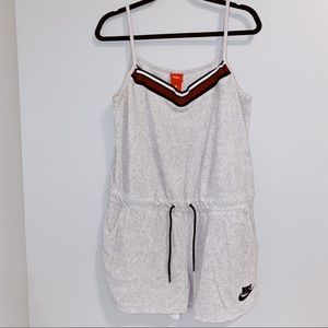 Grey terrycloth Nike romper adjustable waist